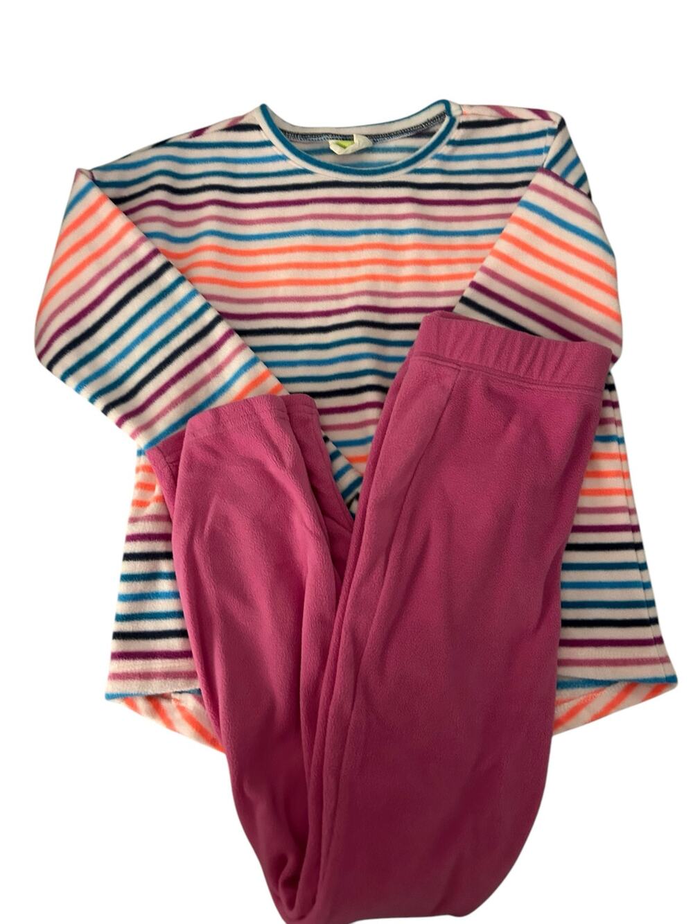 crazy8 stripe fleece and purple pants outfit 7/8